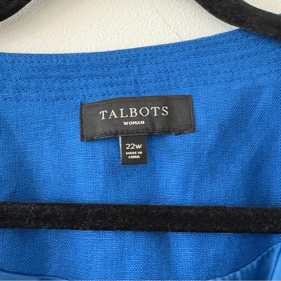 Talbots Blazer Women’s Size 22W Blue 100% Linen Career - Picture 2 of 9